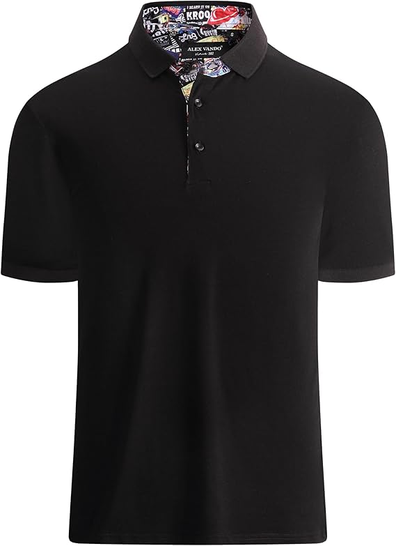 Alex Vando Mens Polo Shirts Short Sleeve Regular Fit Fashion Designed Shirt