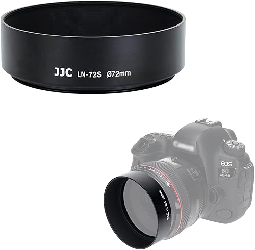 JJC Parasol de lente de metal de aluminio estándar de montaje atornillado de 2.835 in para lentes con rosca de filtro frontal de 2.835 in para Canon