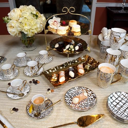 Certified International Gold Coast 2 Tier Rack with 11" Plates, 13.25" x 13.25" x 11" by Certified International - Used condition - Image 2
