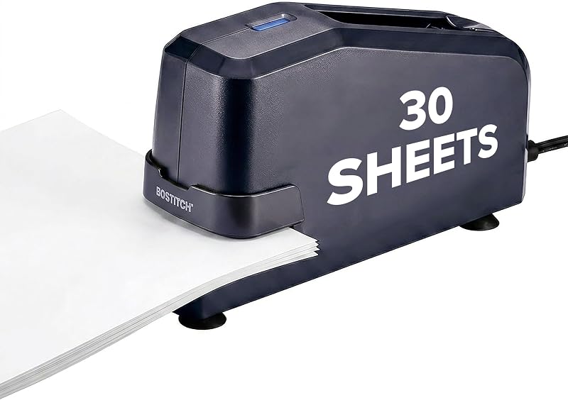 Impulse Electric Stapler for Office, Classroom & Home, 30 Sheet Capacity, Fast No-Jam Automatic Stapling, Refill Alert & FastLoad System, Durable Design, Black, 1 Pack