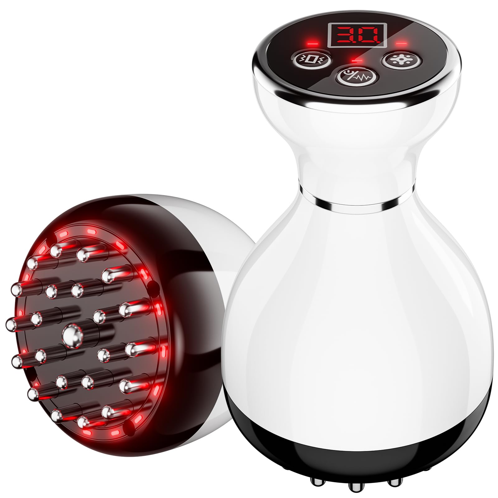 Lymphatic Drainage Massager - Anti Cellulite Massage Tool Body Sculpting Machine with 30-Level Microcurrent Light Heat Vibration for