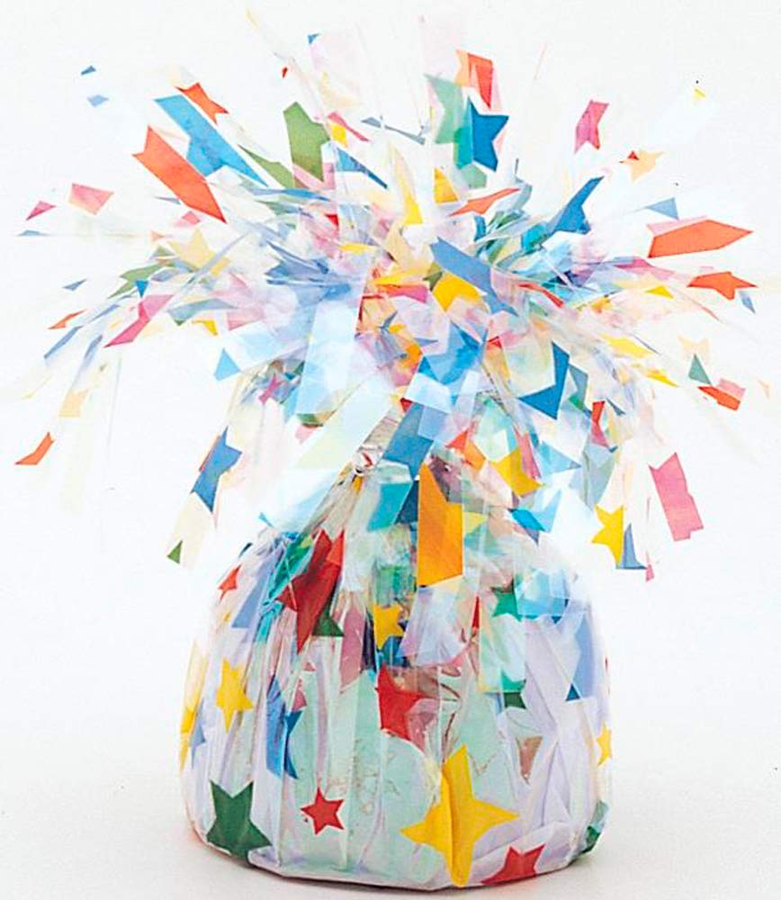 Multicolor Star Design Foil Balloon Weight (5cm x 13cm) 1 Piece - Perfect for Anchoring All Types of Balloons