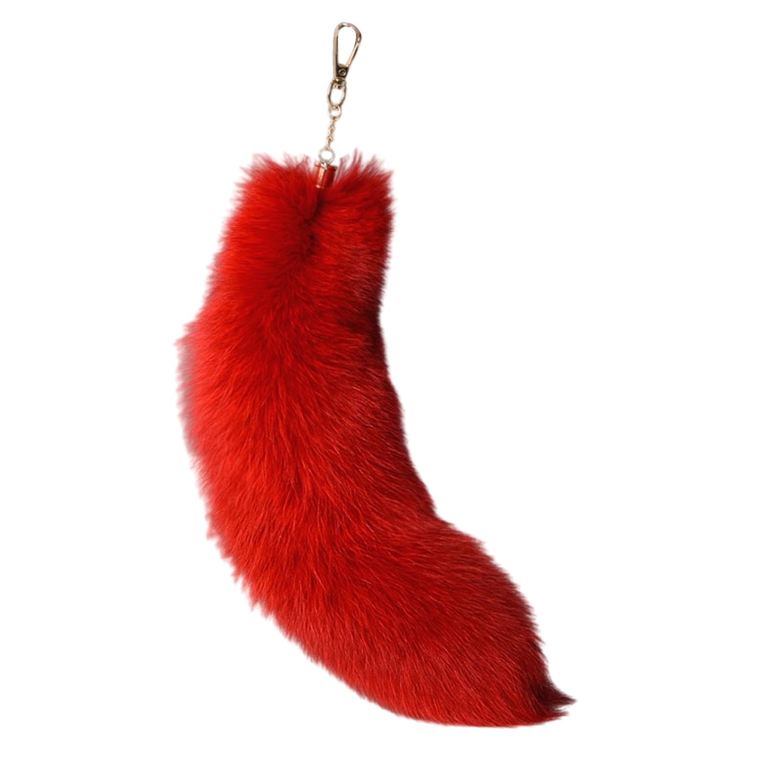 Maxtonser Plush Faux Hair Foxes Tail Keychain Elegant Keyrings Charm with Foxes Tail Pendant Fashionable Keychain Decorations