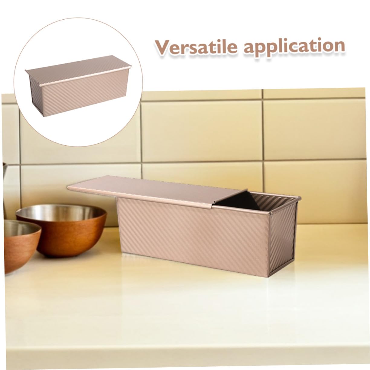 LABRIMP Caja de Tostadas Molde para Pan de Sándwich con Tapa Molde Antiadherente de Acero al Carbono para Hornear de Acero al Carbono para Tostadas Reutilizables