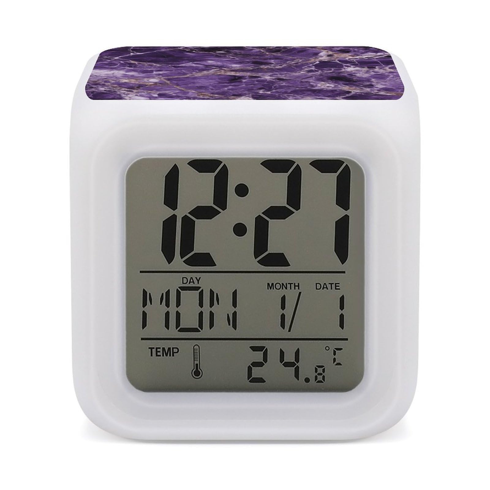 Reloj de escritorio con números grandes y luz LED para dormitorios infantiles
