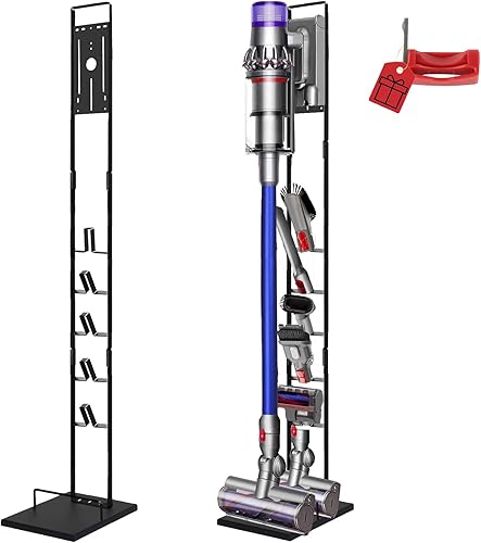 Lasvea Soporte de aspiradora compatible con Dyson V15 V12 V11 V10 V8 V7 V6 aspiradora inalámbrica, con bloqueo Dyson Tigger, botón de encendido y