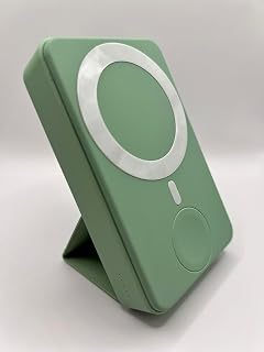 Magsafe Compatible 3-in-1 Wireless Magnetic Fast Charging High Capacity Power Bank with Folding Stand (Green)