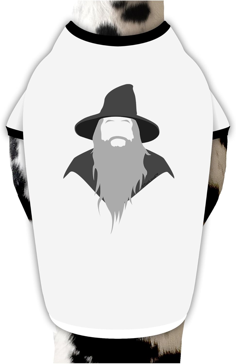TOOLOUD Grey Wizard Dog Shirt White with Black XL