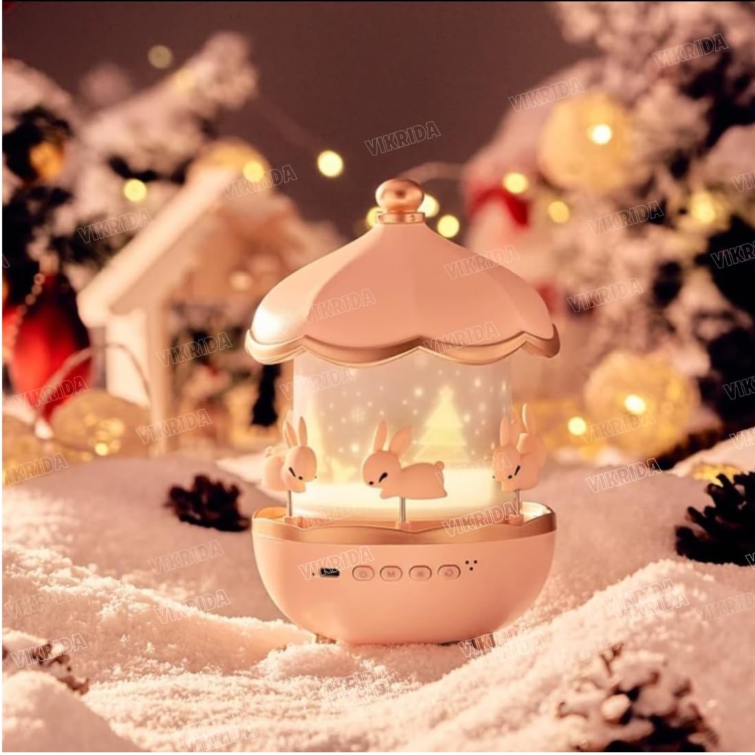 VikriDA Night Light Rabbit Sky Projector for Kids – 360° Rotating Lamp with 6 Films, 5 Colours and 1200mAh Rechargeable Battery - Image 6 thumbnail