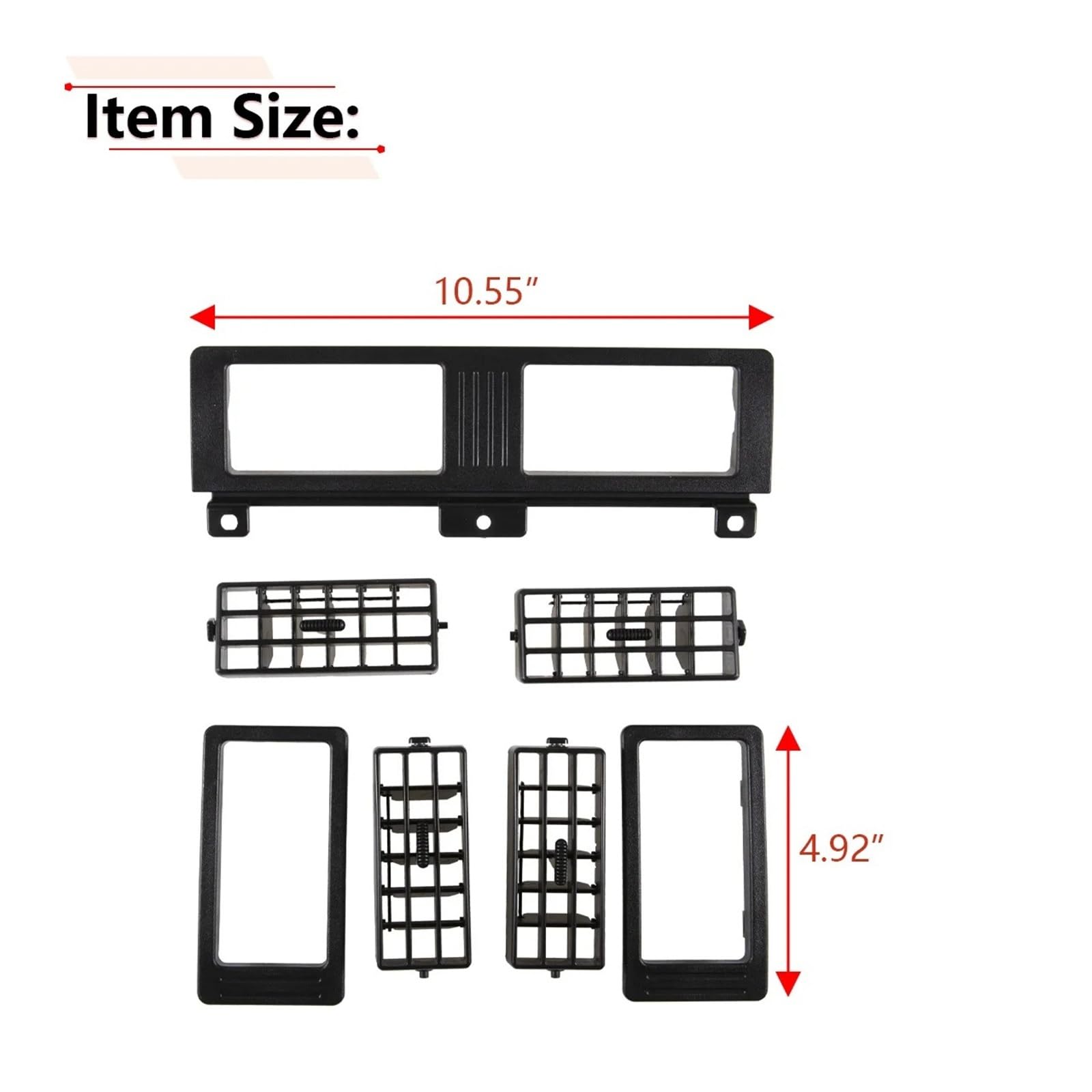 Mascherina Autoradio Cornice Stereo per Nissan per Navara D21 Hardbody Pick-Up 1986-1990 1991 1992 1993 1994 1995 1996 1997 Cruscotto Riscaldatore AC Vent Grille Set