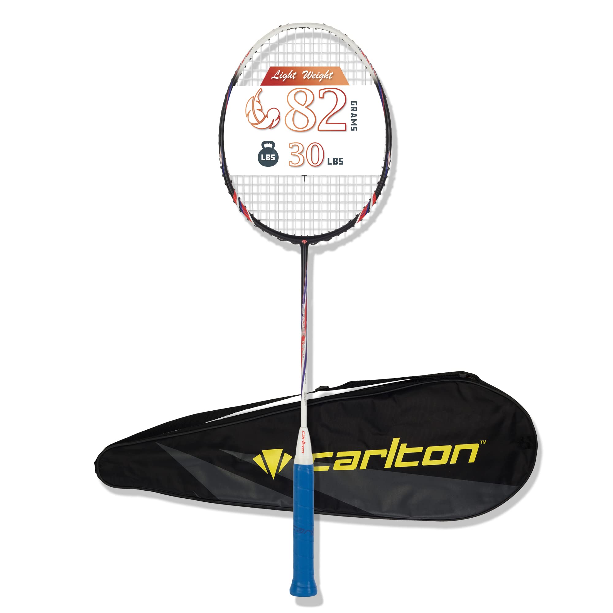 Carlton Heritage 5.0 H Matt Steel Badminton Racket with Full Cover (Strung) - Lightweight Graphite Frame - Beginner-Friendly Design - Includes Badminton Racket with Cover - Pack of 1 (Multicolor)-image-24