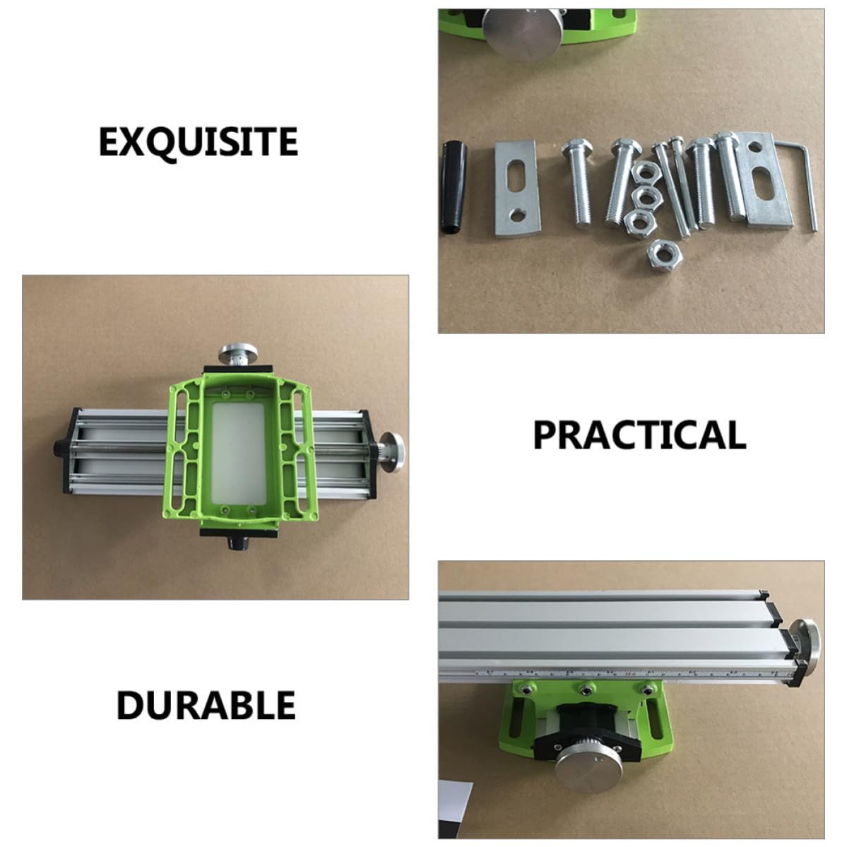 Genérico Mini para Fresadora de Aluminio, Mesa Deslizante Ajustable de 310x90mm para Taladro de Banco, 2 Ejes, Mesa Compuesta para Perforación, Herramientas para Taller, 1