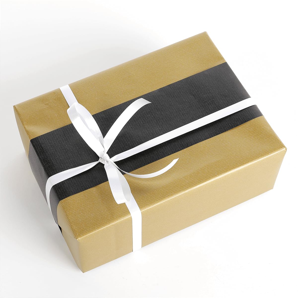 Doppelseitiges Geschenkpapier Kraftpapier eine Seite Schwarz, eine Gold 50 cm x 100 m Geschenk-Verpackung