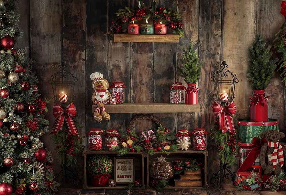 Fondo de fotografía de Navidad bebé recién Nacido árbol de Chimenea de Navidad Vacaciones Estudio fotográfico Accesorios de Disparo A11 7x5ft / 2,1x1,5 m