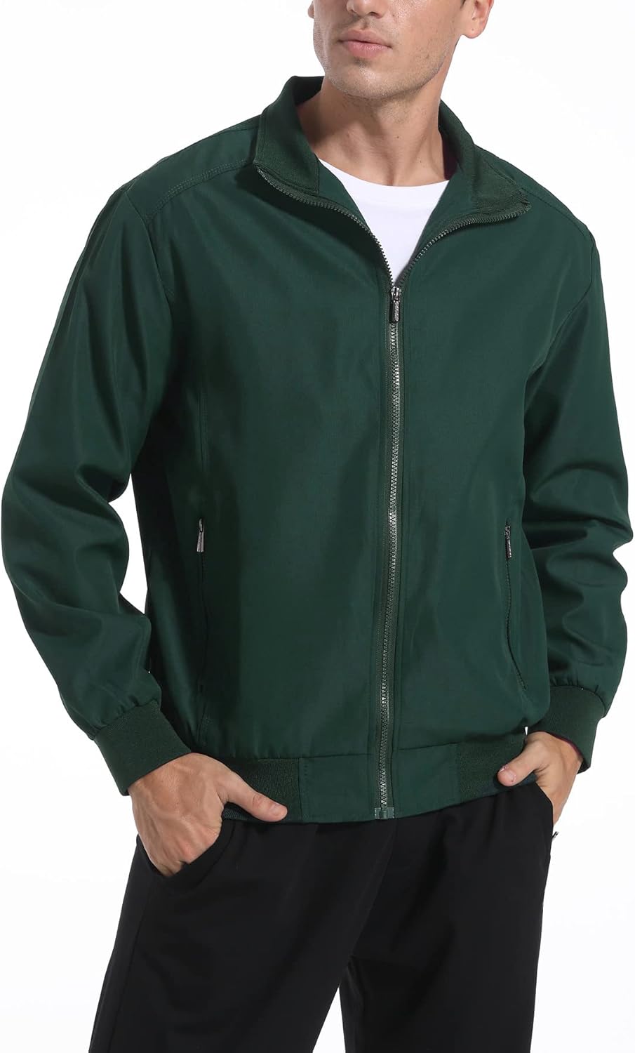 perdontoo Men's Casual Shell Jacket Zip Up Windbreaker Outdoor Recreation Coat - Image 2