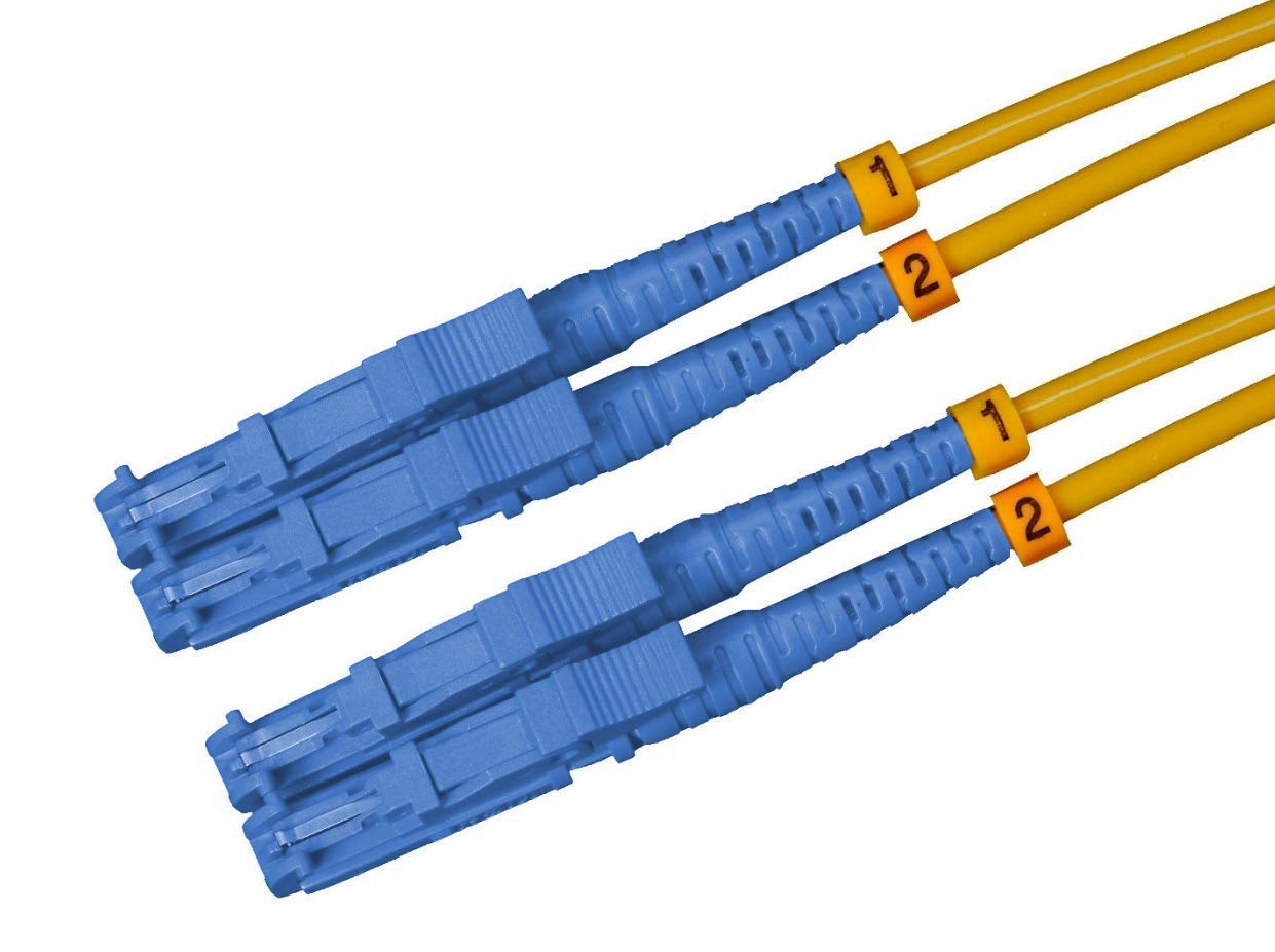 Cordon fibre optique OS2 E2000 UPC mâle duplex haute précision 1m