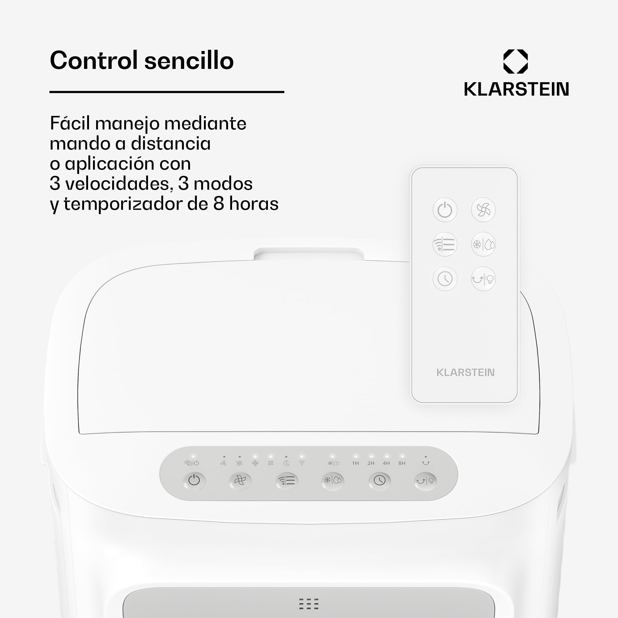 KLARSTEIN Climatizador Evaporativo, Ventilador con Agua 10L, Control App & Mando, 340 m³/h, Temporizador, Portátil para Hogar & Dormitorio, White