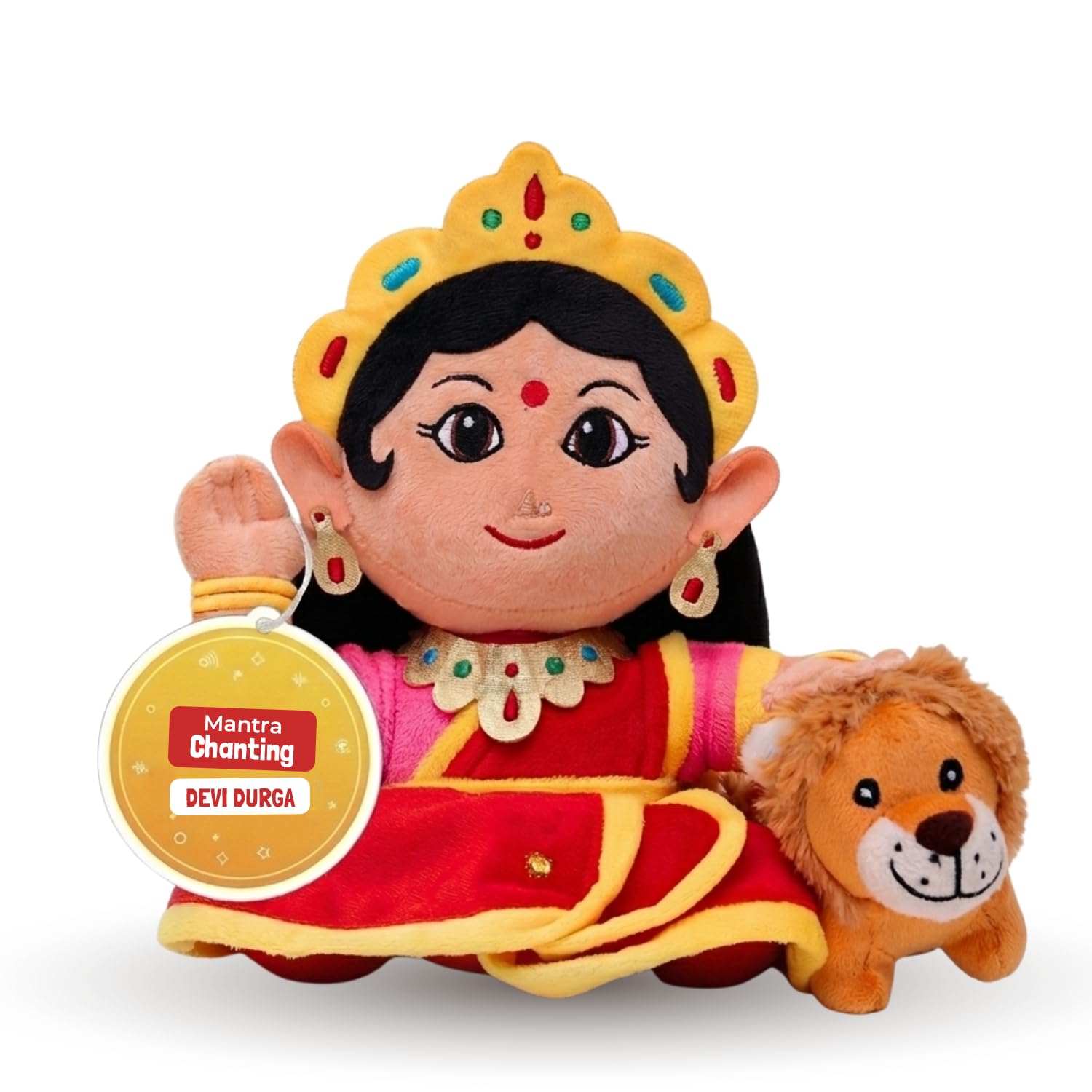 Panda's Box Mantra Chanting Devi Durga | Morbido peluche musicale interattivo, atossico, sicuro, miglior regalo di compleanno per neonati (ragazzi, ragazze), S, 22 cm
