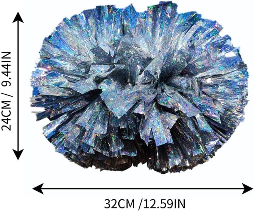 Pompon da Cheerleading 12,6 Pollici con Diamante Metallico Lucido per Bambini, Giochi Sportivi Scolastici