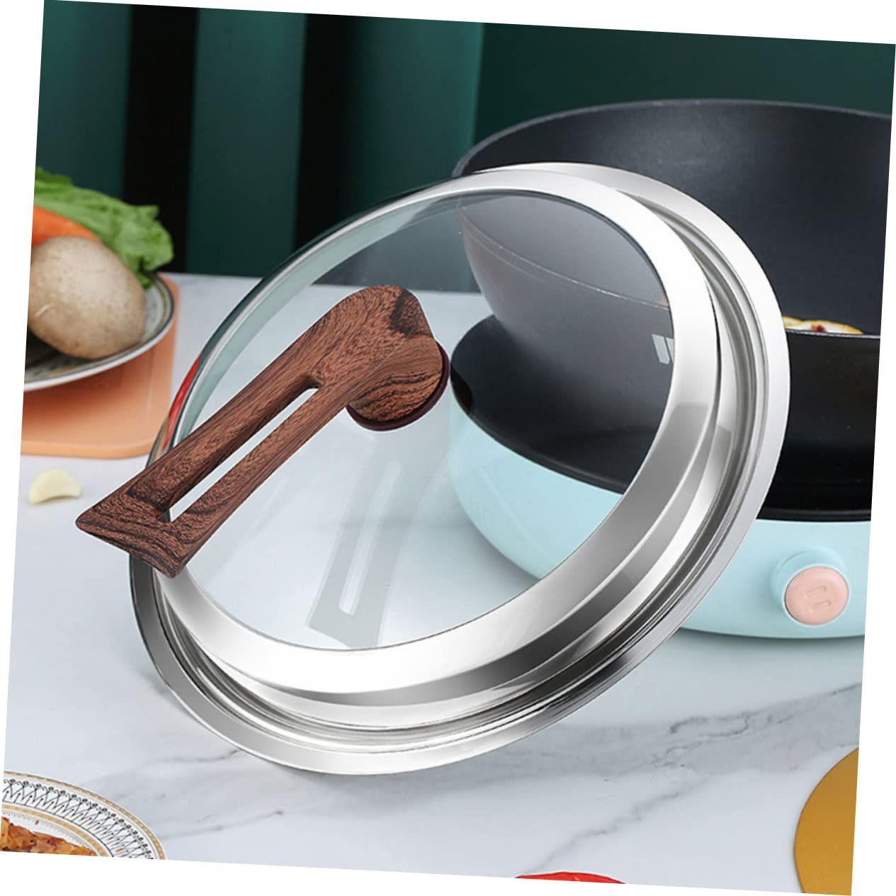 Mikinona Copertura Wok Visual Pot Coperchio per Cucina Coperchio Universale per Pentole e Padelle Padelle Multifunzione Pratico