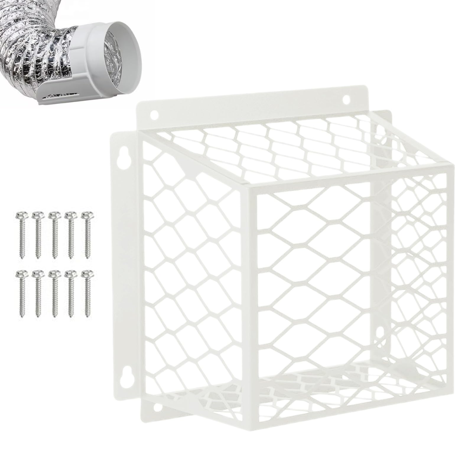 Dryer Vent Cover - 7x7in, Wall Vent Grille | Exhaust Protector - Stainless Steel Bird Guard | Bathroom Fan VentCover | Universal Outdoor Ventilation - Rear Spigot