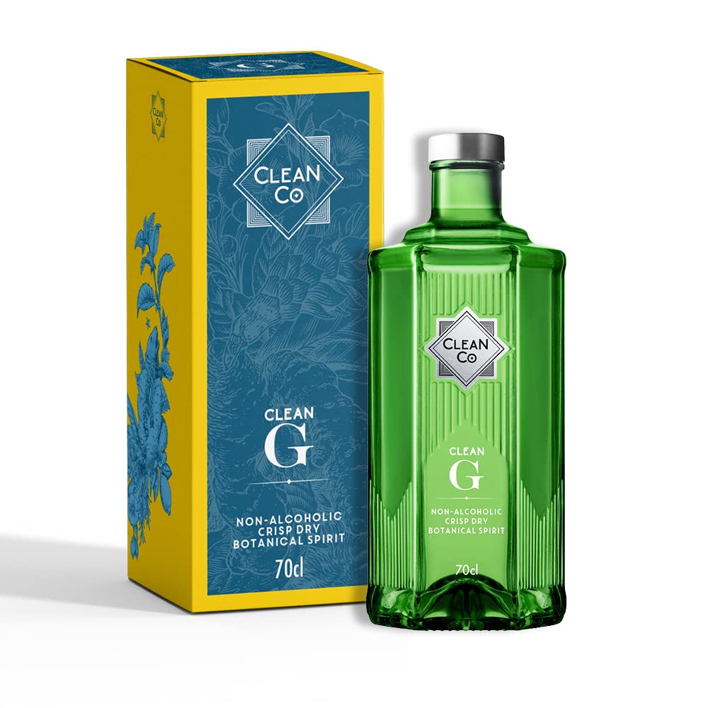 CleanCo Clean G - Non-Alcoholic, Low Calorie | No Sugar, No Sweeteners | Botanical Flavouring | Vegan, Gluten-Free, 70cl | Gift Set