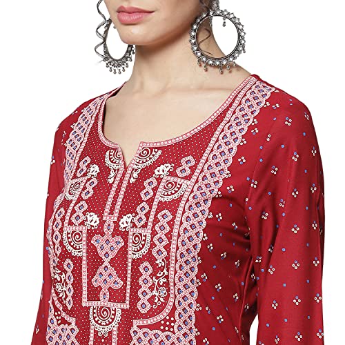 Image of Red Liva Straight Kurta