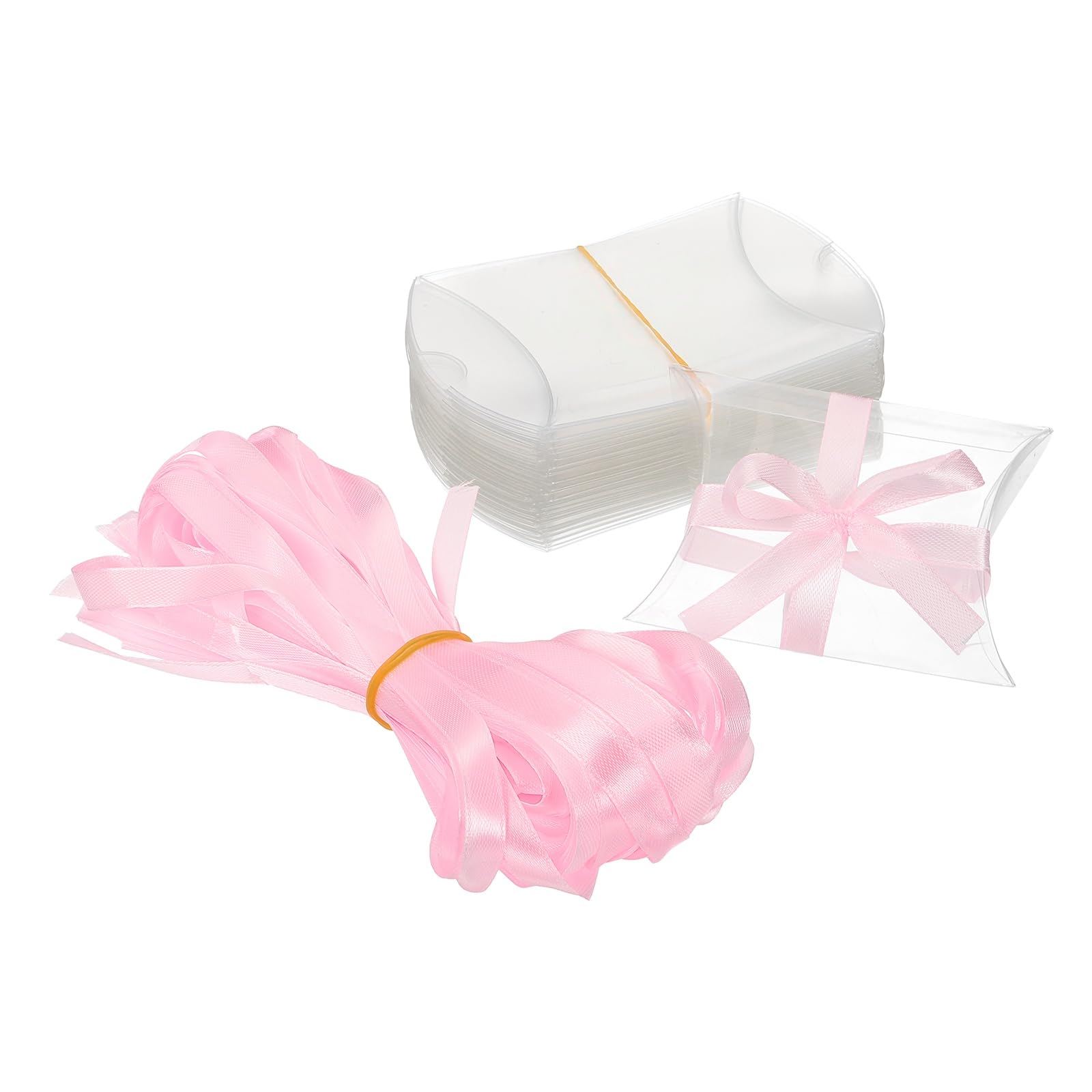 PATIKIL Pillow Boxes, (3.5 x 2.3 Inch, Transparent) (150 Pcs), PVC Pillow Candy Box Thank You Treat, Suit For- Wedding/Party/Favor/Birthday/Anniversary/Gift/Jewelry