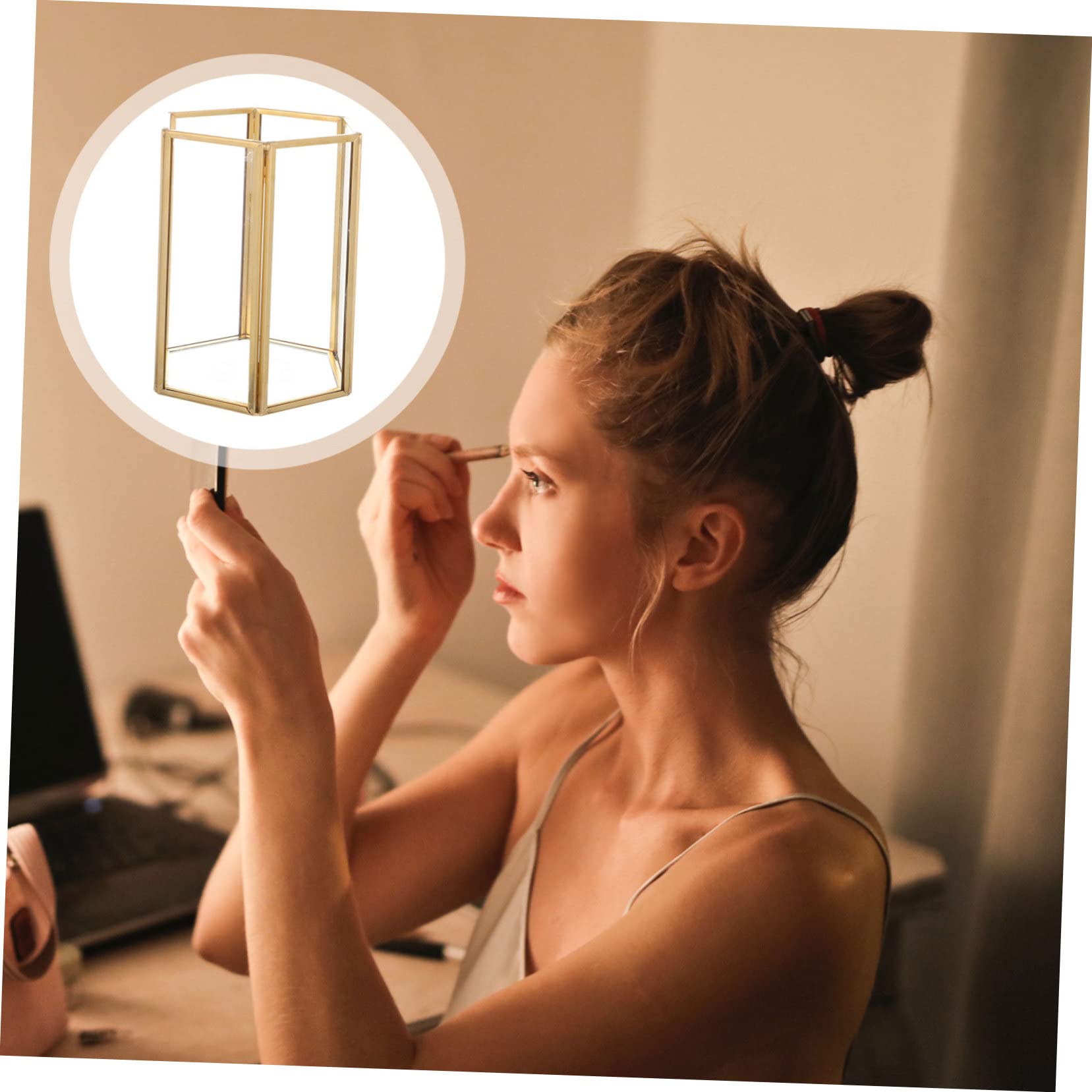 FOMIYES Porta Capacità Rinforzato per Pennelli Organizzare Materiale in e Vetro Trasparente Grande Trucco Cosmetici su Scrivania in Casa