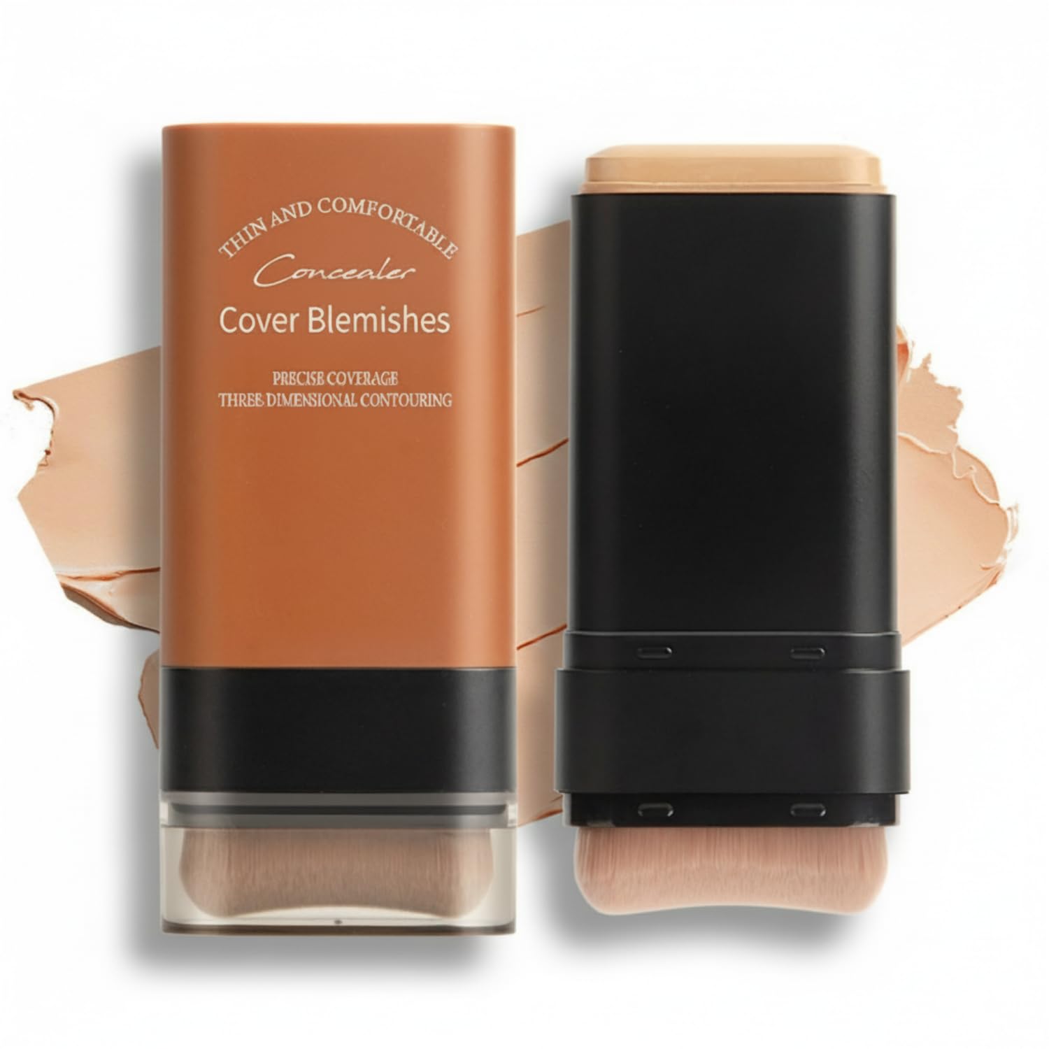 Flawless Hydrating Face Foundation Stick Korean Lightweight Full-Coverage Cream-to-Matte Multi-Use Makeup for Dark Circles Blemishes Long-Wear Cream Stick