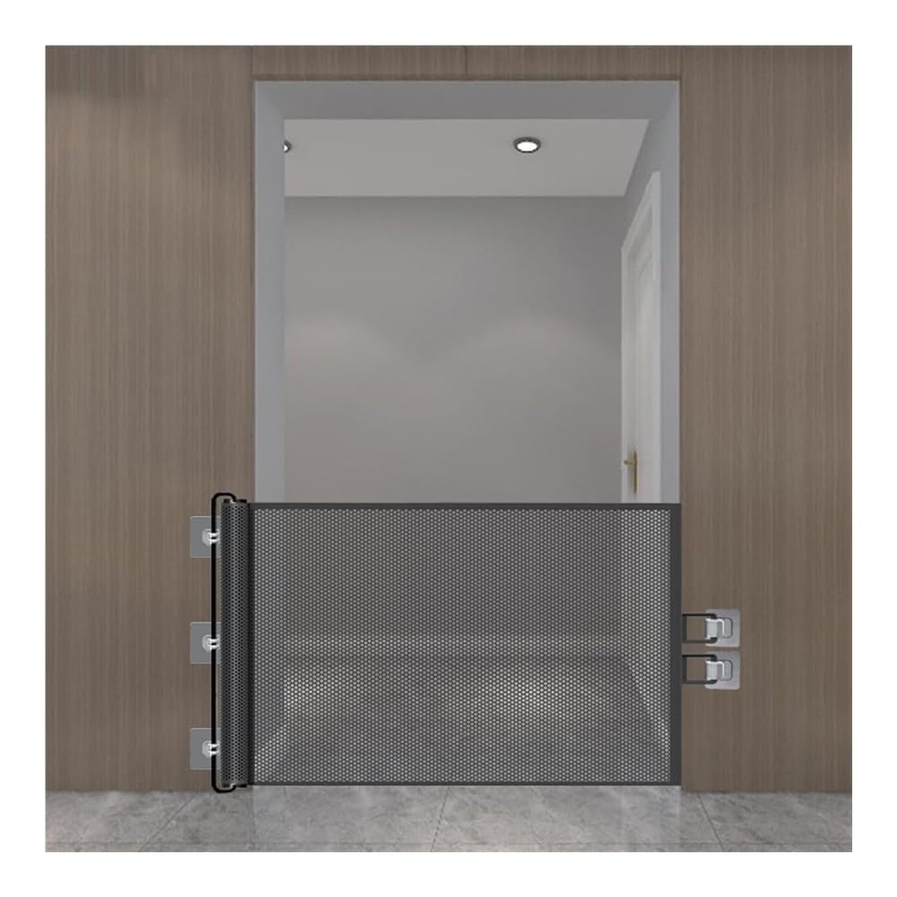 Puerta retráctil para mascotas para puertas y escaleras, puerta de seguridad extra ancha para perros, perfecta para uso en interiores y exteriores