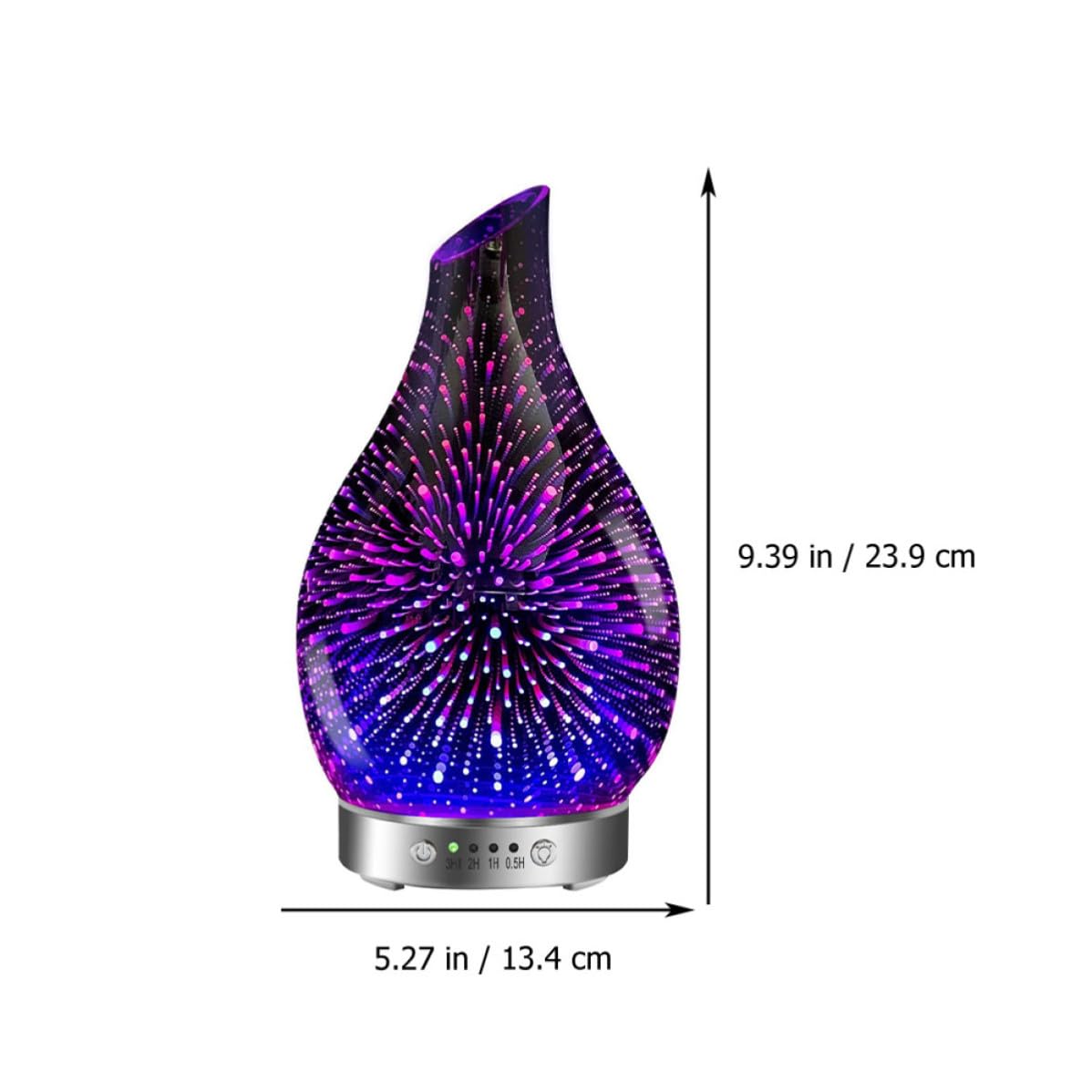 jojofuny Difusor Capacidad 1 L de Vidrio 3D de Aromaterapia Humidificador Seguro y Nebulización Suave Color Púrpura, Adecuado para Salas de Reuniones y Yoga