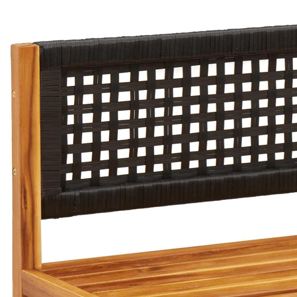 Sofa ogrodowa bez podłokietników z poduszkami modułowa drewno akacjowe rattan PE czarny kremowy taras balkon meble ogrodowe zestaw wypoczynkowy zmywalny pokrowiec
