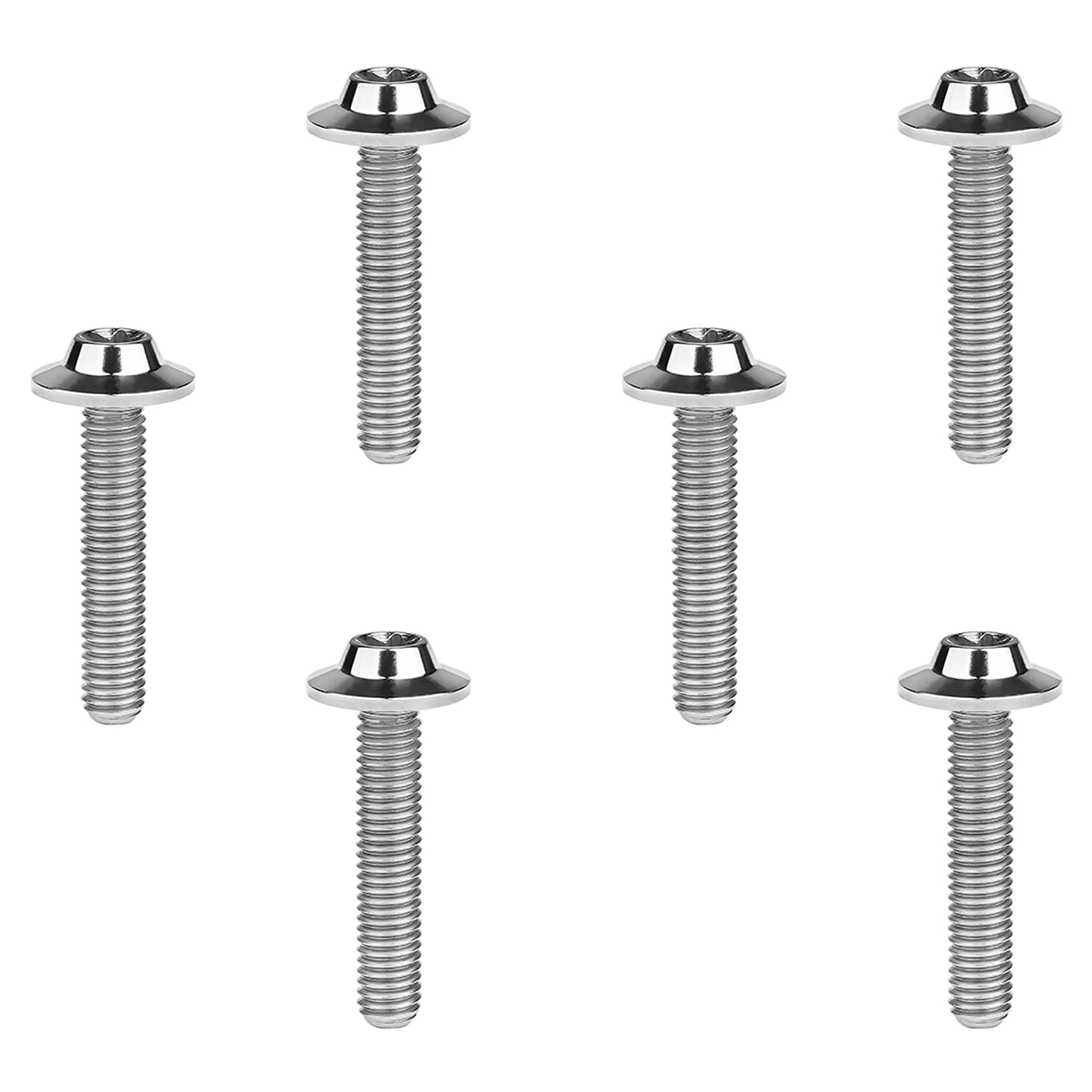 DWAMMEBRS Bolt M5 M6x10 12 15 20 25 30 35mm T25 T30 Torx Head Screw Pack of 6(Titanium,M6x30mm)