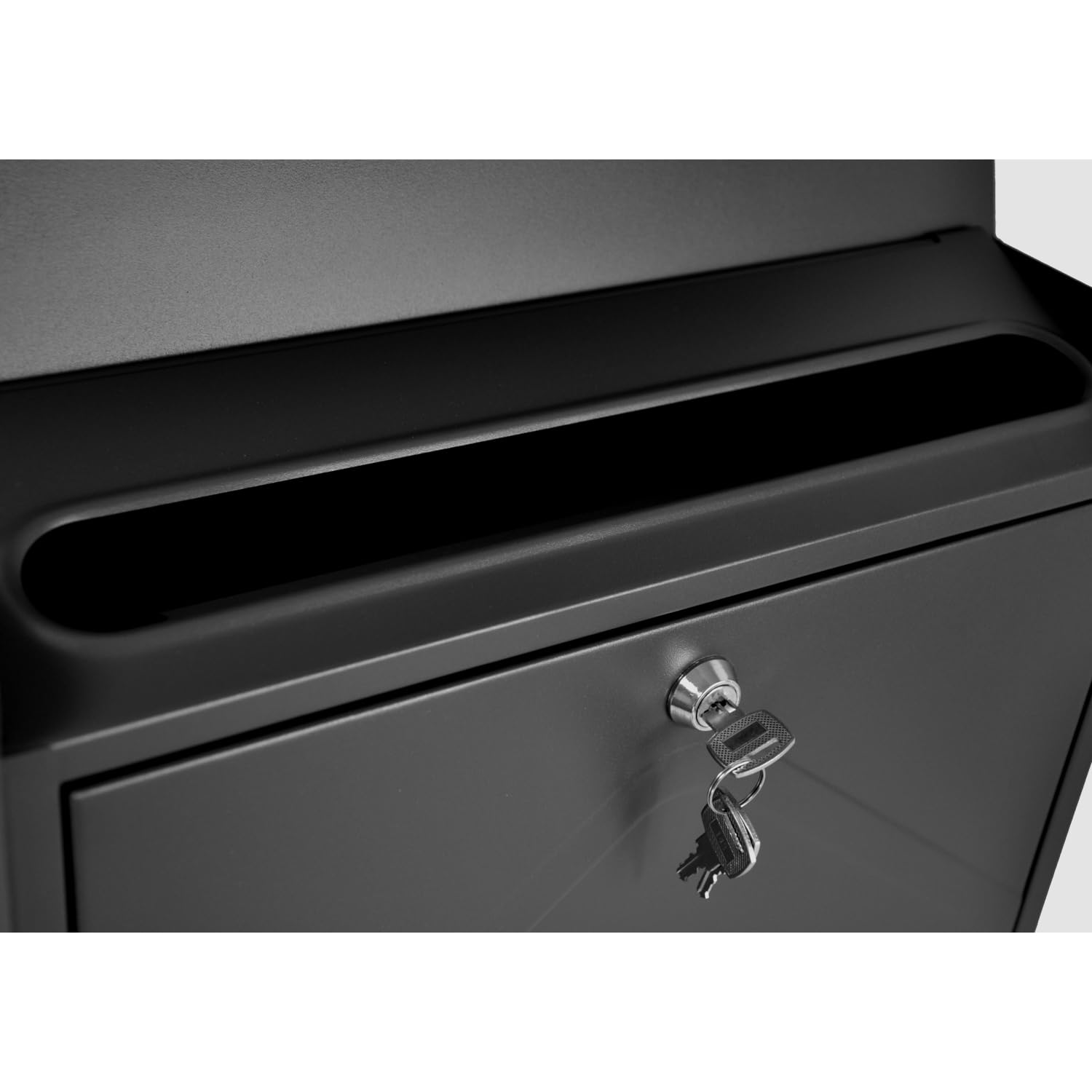 Buzón de diseño de Pared sin Tubo para periódicos | Negro mate RAL 9017, adecuado para A4/C4
