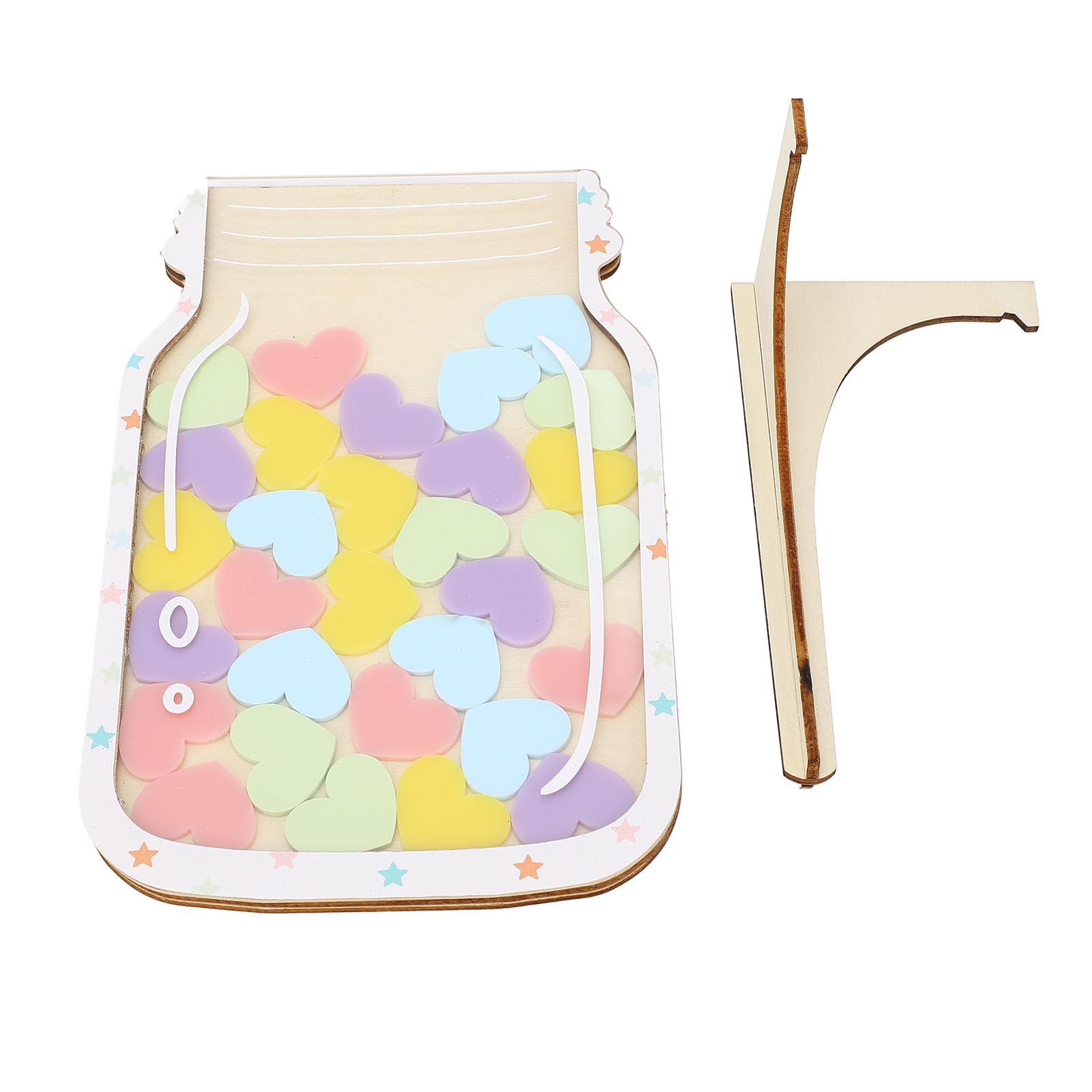 Ejoyous Tarro de Recompensa para Niños Tarro de Recompensa Magnético de Madera Maciza con Soporte de Madera y Fichas para Entrenamiento para Ir Al Baño Seguimiento del Comportamiento Aula Hogar
