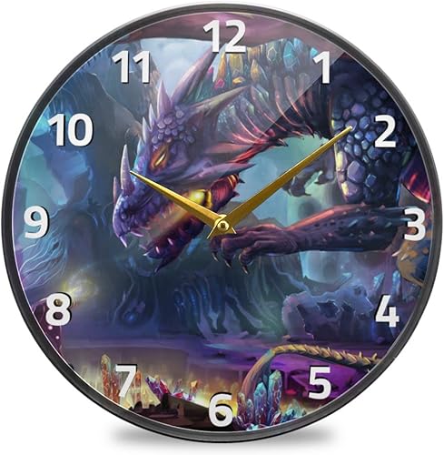 ALAZA Reloj de pared vintage retro colorido del árbol de la vida, funciona con pilas, silencioso, sin tictac, para decoración de sala de estar, 12