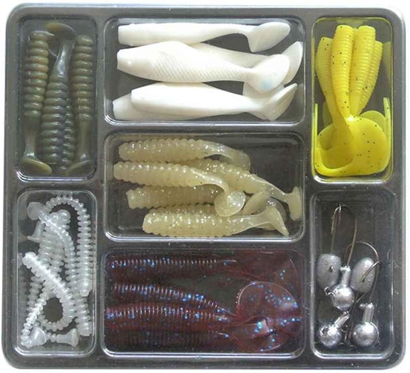 InisIE Simulation Fishing Accessory Set with Jig Lead Fishing Hooks Vivid Rubber Fishing Baits