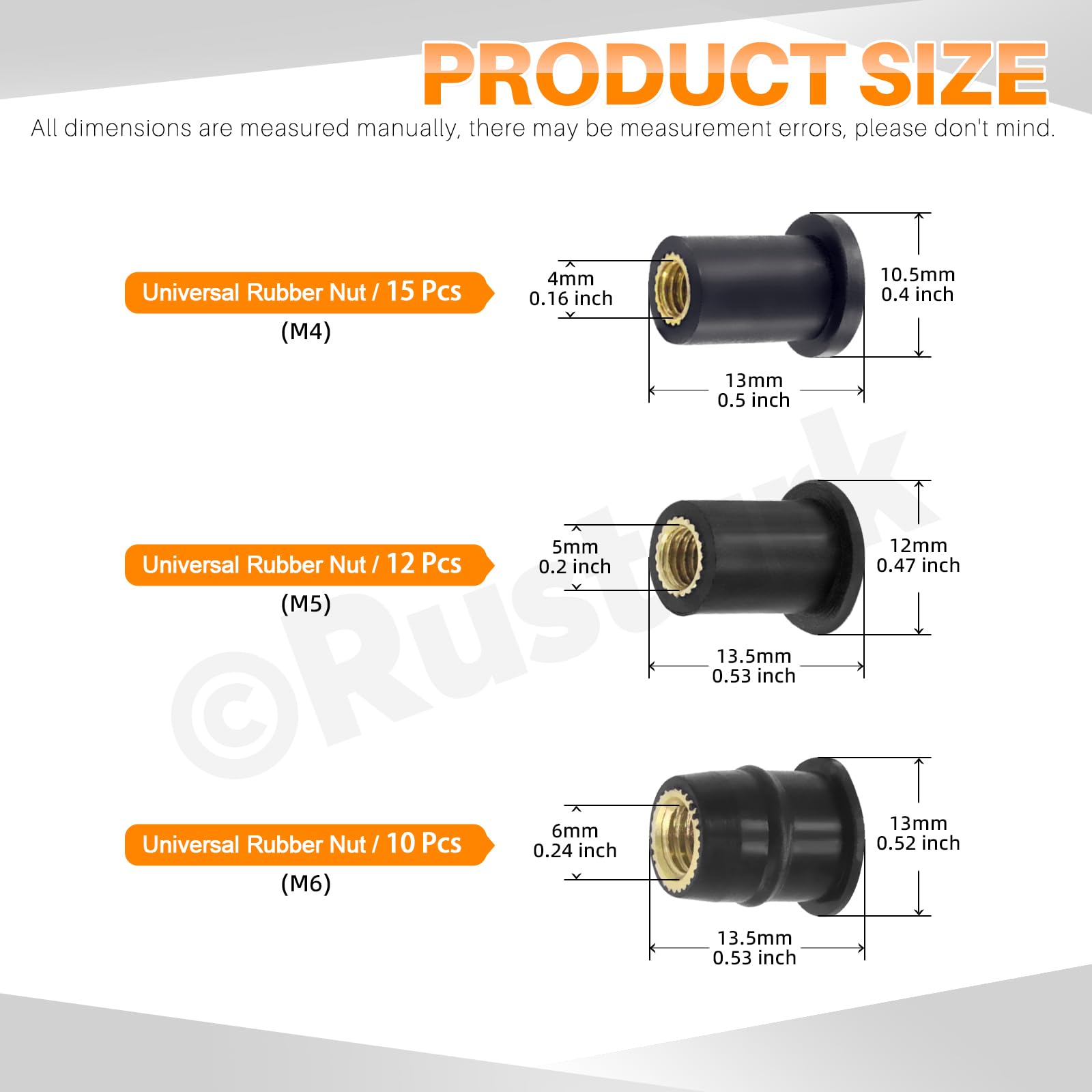 20 Stück M5 Gummi Wellmuttern - Neopren Befestigung Für Motorrad & Boot
