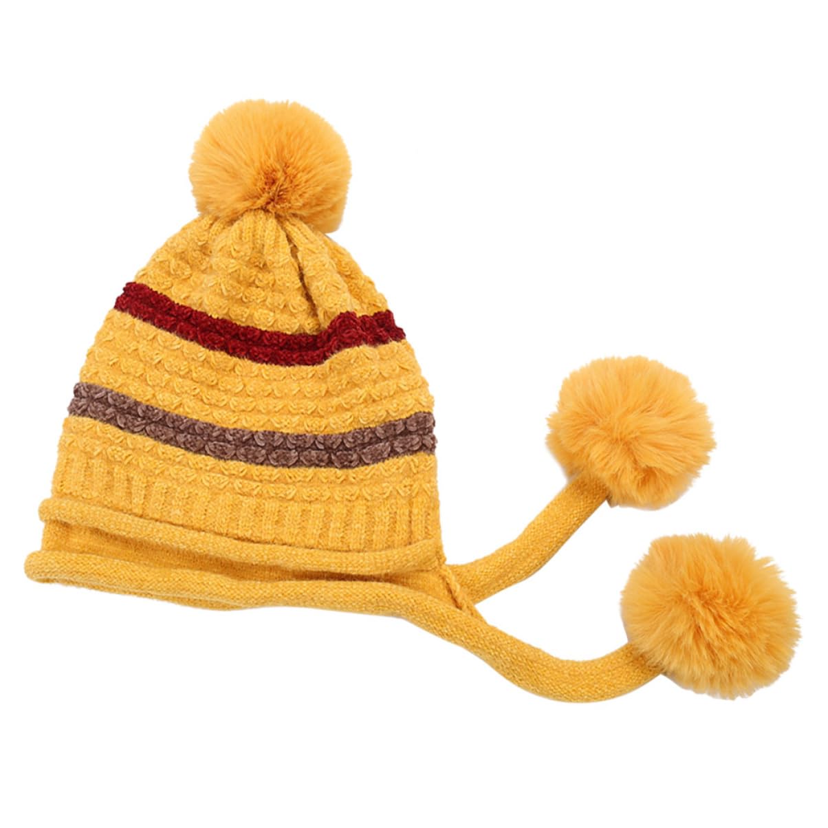 LIFKOME 2piezas Gorro De Lana Para Mujer y Cómodo Para Esquí y Actividades Al Aire Invierno Color Amarillo