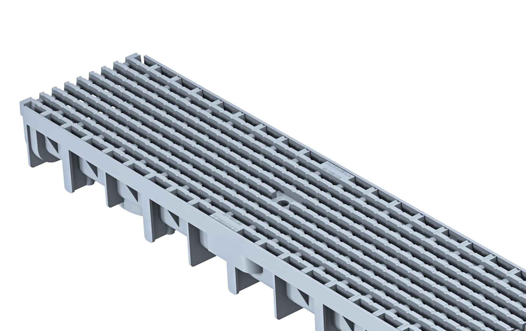 Kit de 3 Caniveaux Extérieur Gris Drainage Eaux Pluviales Grille Maille Plastique 1mx120x54,5mm
