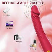 Vista 7 de 7.6 Inch Realistic Dildo Vibrator for Women，10 Powerful Vibration Modes for Clitoral and G-spot Stimulation, Waterproof Rose Adult Sex Toys for