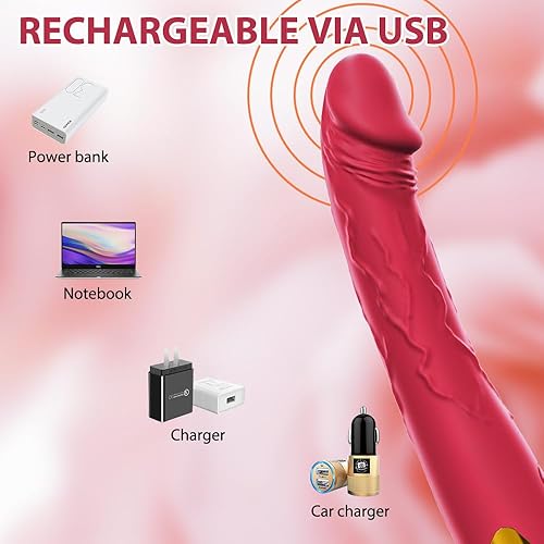 Miniatura 7 de 7.6 Inch Realistic Dildo Vibrator for Women，10 Powerful Vibration Modes for Clitoral and G-spot Stimulation, Waterproof Rose Adult Sex Toys for
