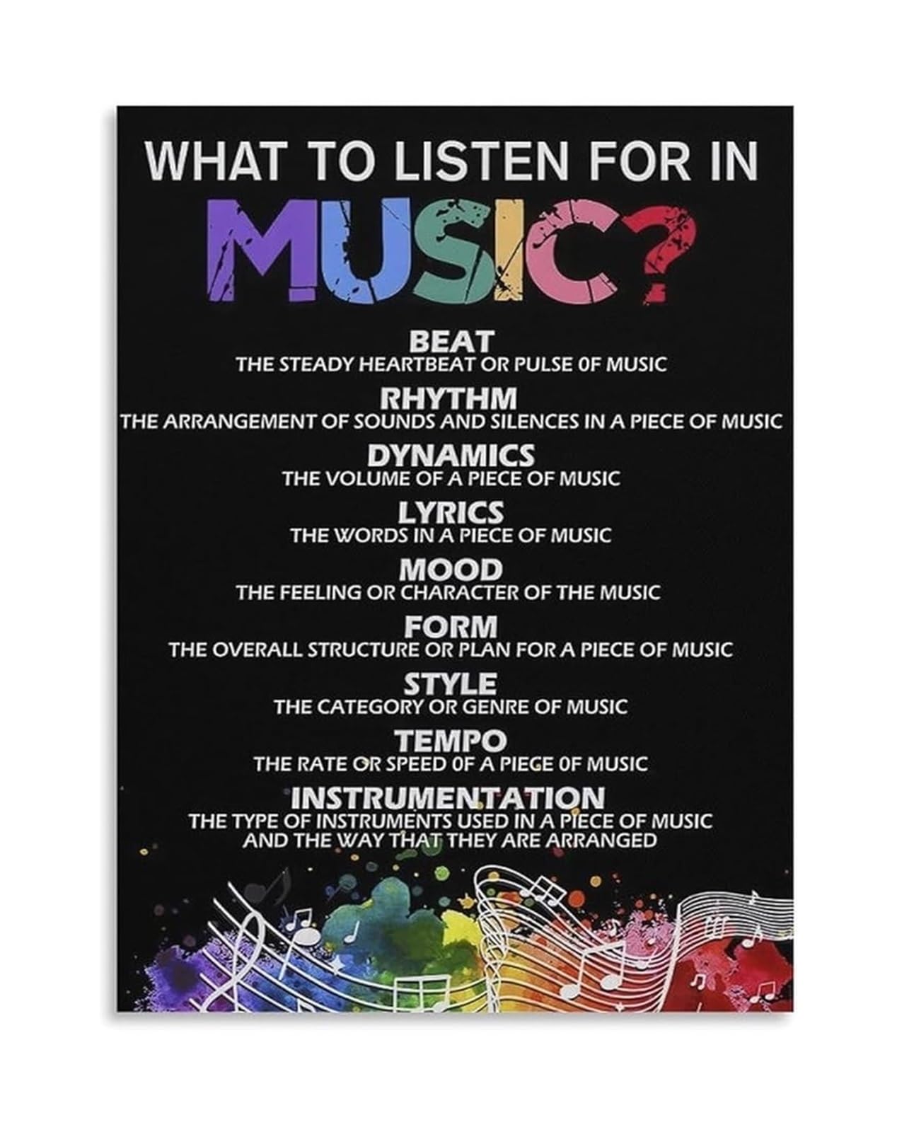 RQLVZHGK Inspirational Quote Music Poster, Motivational Singer Songwriter Canvas for Studio & Creative Space Framed,12x18inch(30x45cm)