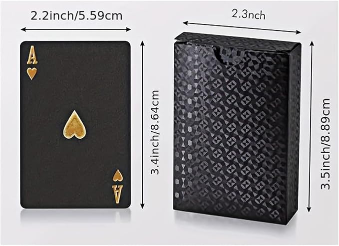 Cartas de Poker Negro y Oro Impermeables miniatura 3