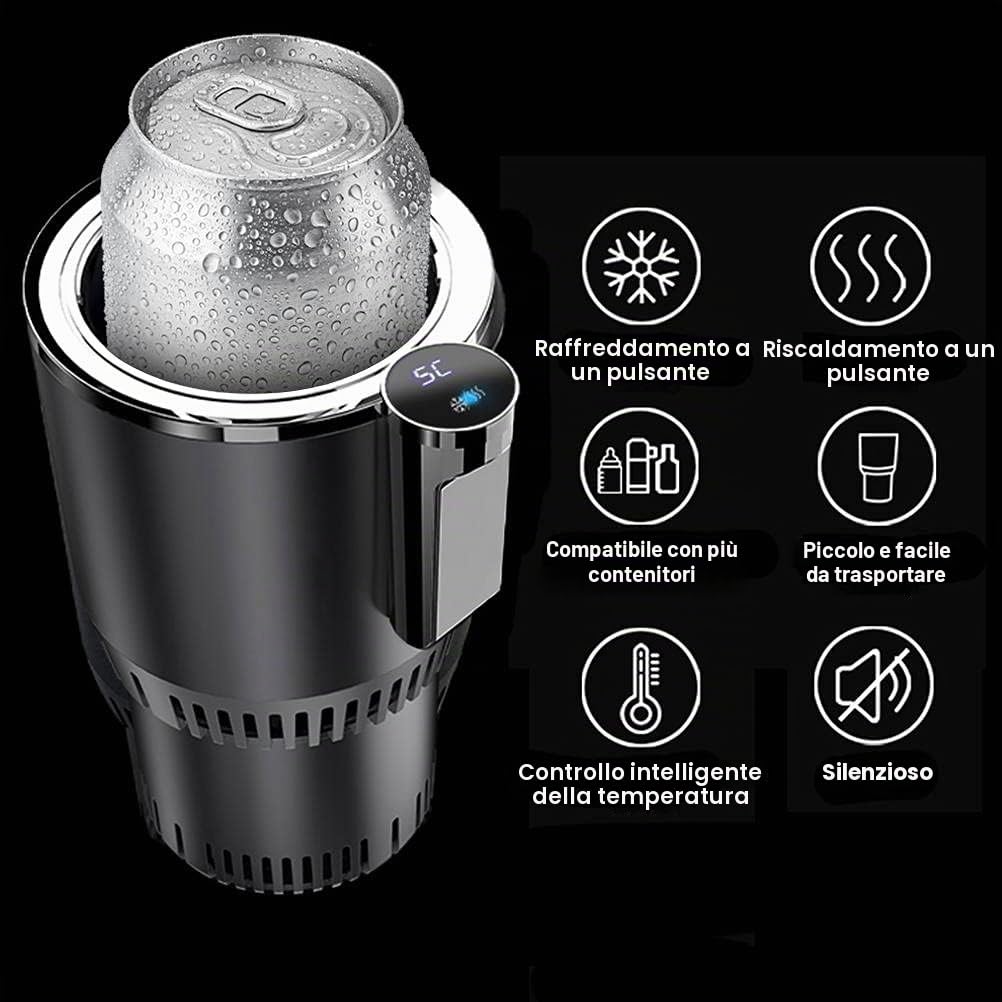 Tazza termica per auto, 2 in 1, per raffreddamento e riscaldamento, da -3 ~ 65 ℃ a temperatura variabile, pratico frigorifero per auto
