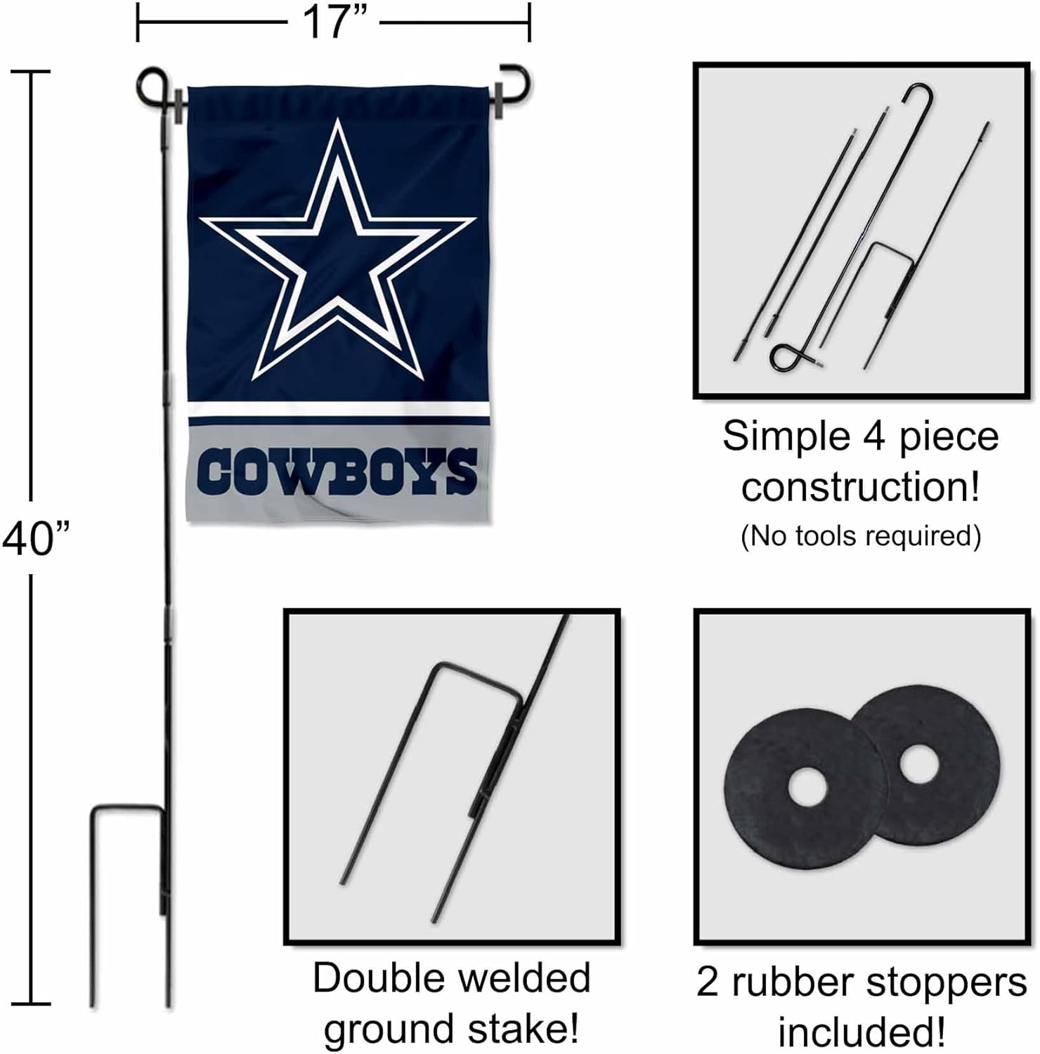 Dallas Garden Flag with Stand Holder - Image 3