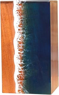 Ocean Wooden Resin Urn | Sea Shore Urn | Unique Urn | Modern Urn | Urns For Human Ashes | adult male urn