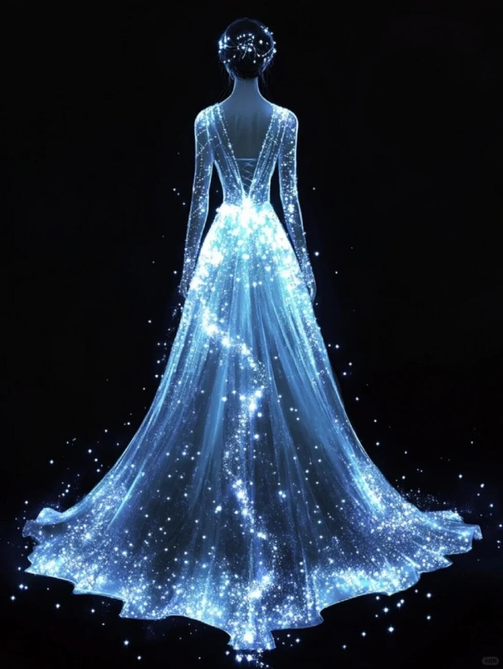 RKFLGEW DIY Embroidery Set Starry Sky and Dress 40x50cm