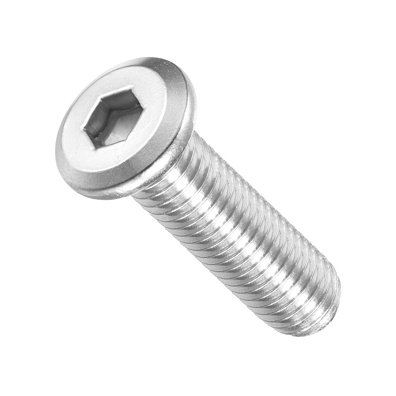 METALLIXITY Flat Head Hex Socket Cap Screws Bolts(M10-1.5x35) 10Pcs, 304 Stainless Steel Hex Socket Furniture Bolts Screws